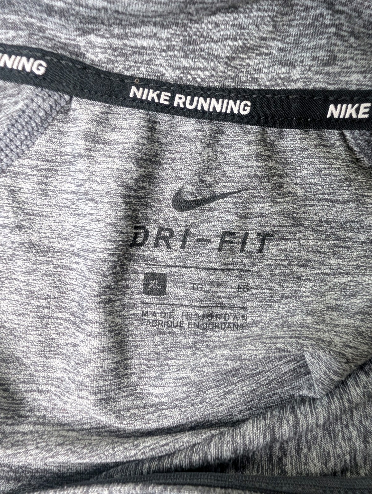 Nike Running Dri-FIT 1/4 Zip Pullover Mens XL Gray Long Sleeve Thumb Holes