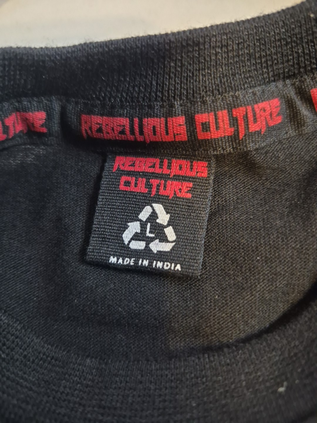 Rebellious Culture Graphic T-Shirt Black Size Large (G.o.a.t.) Recycle Threads