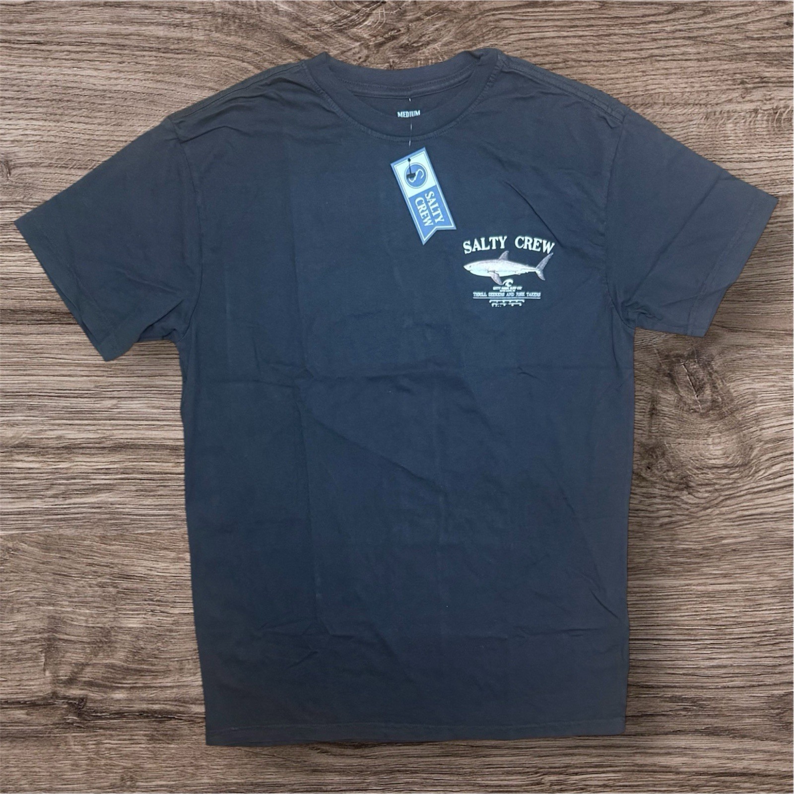 Salty Crew Shark Black T Shirt Size Medium