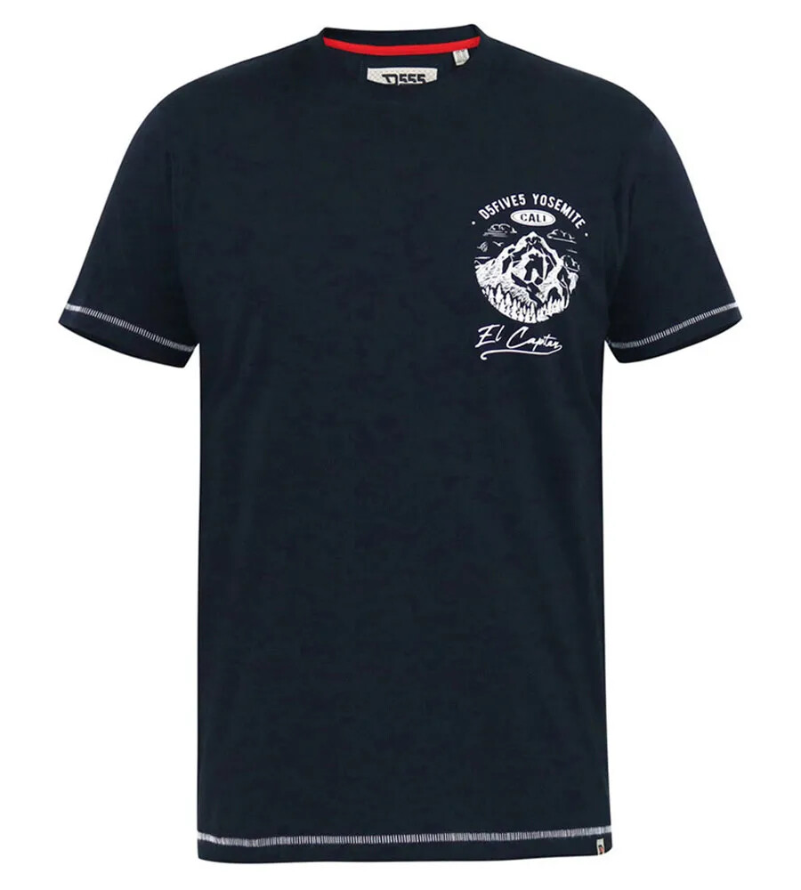 D555 Duke Big Mens Yosemite Printed T-Shirt Navy 2XL 3XL 4XL 5XL 6XL (601608)