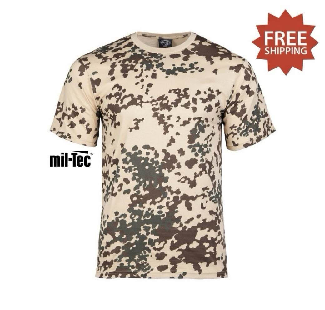 Mil-Tec German Tropentarn Camo T-Shirt 100% Cotton Size 3XL – Free Shipping!