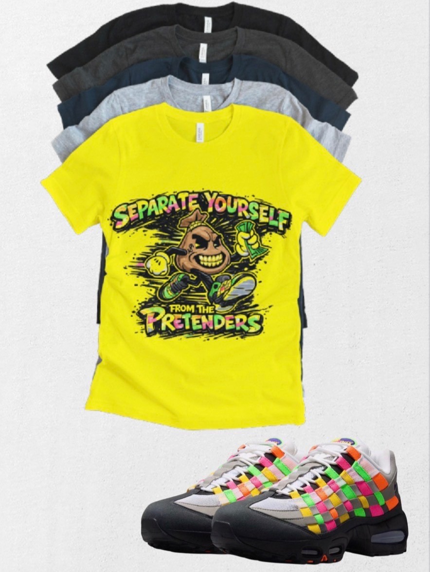 Custom Printed Tshirt Matching Max OG 95 Woven Multi-Colored Tee Sneaker