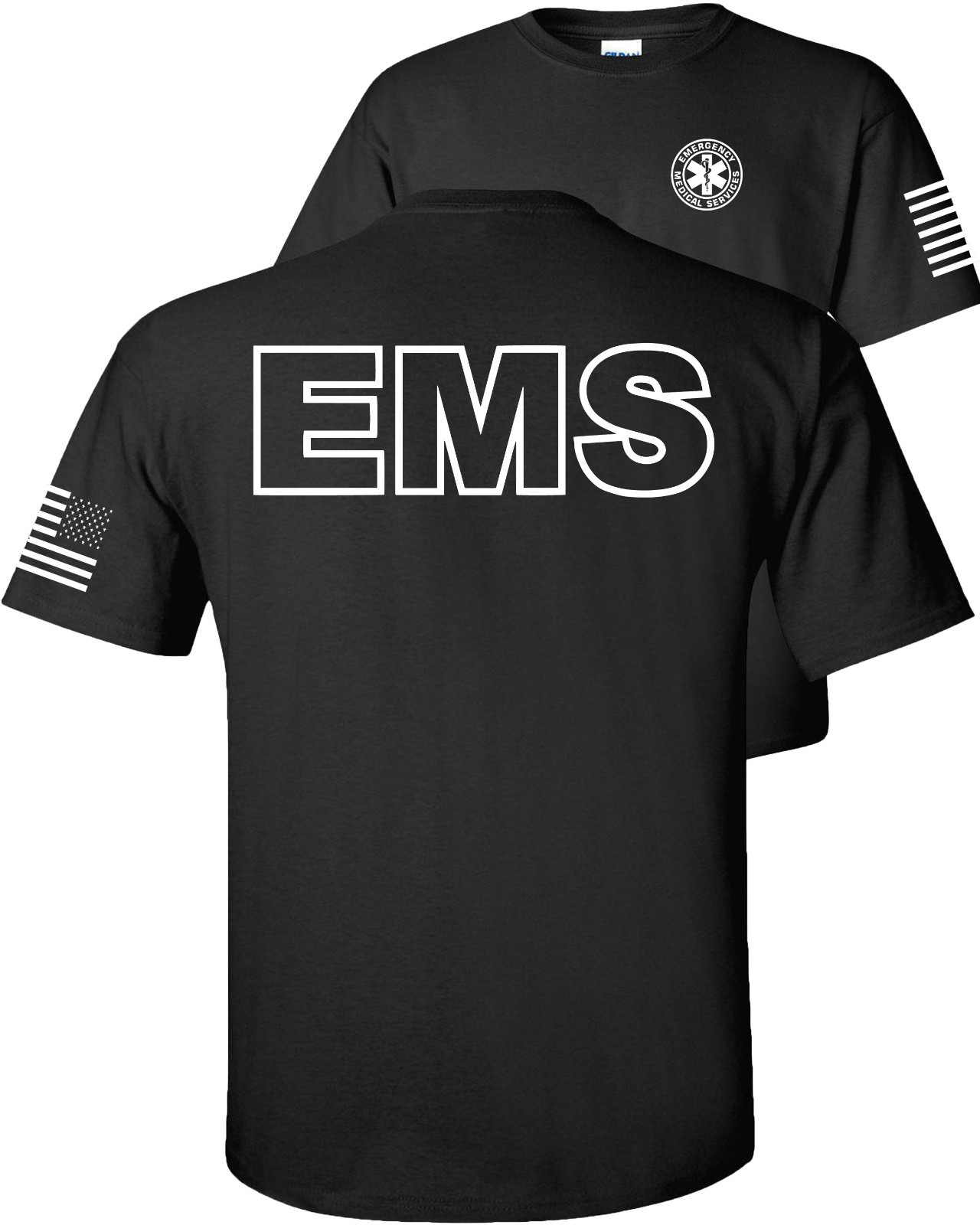 EMS T-Shirt, Emergency Medical Services American Flag BAF