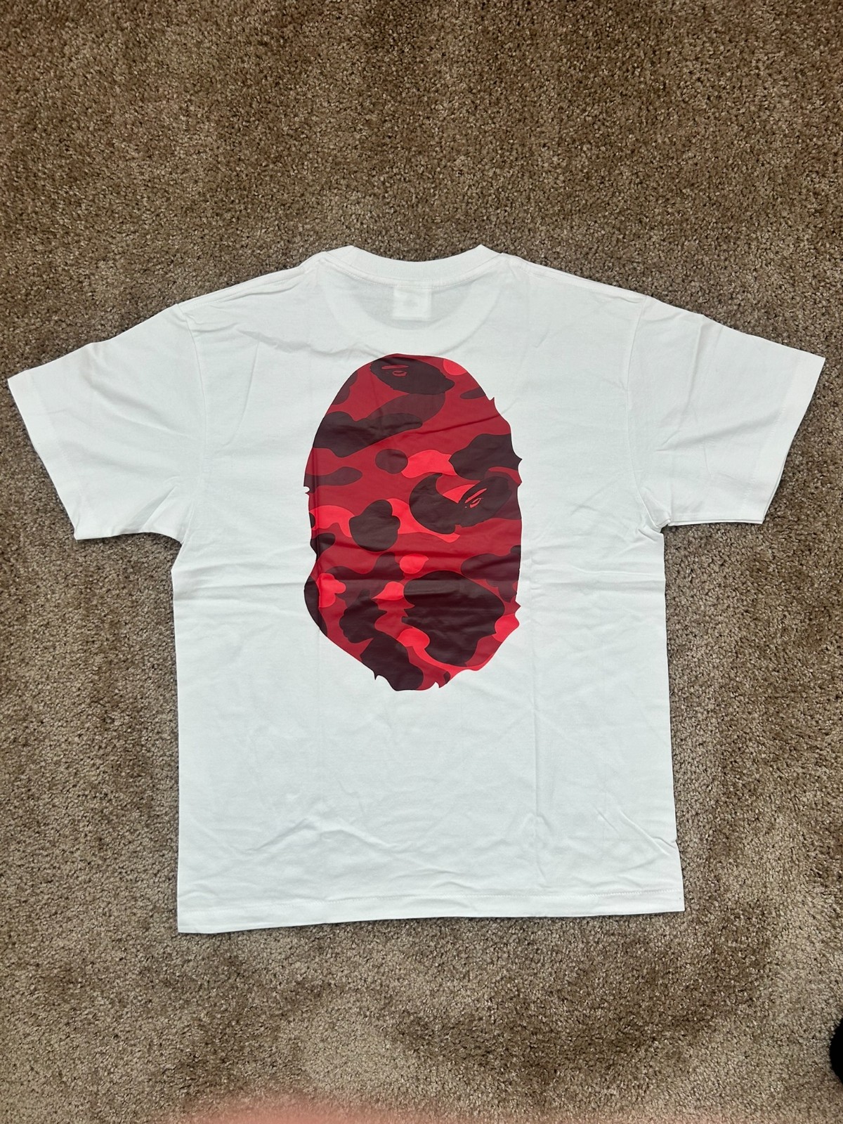 A Bathing Ape (BAPE) Men’s White and Red T-shirt Size Medium