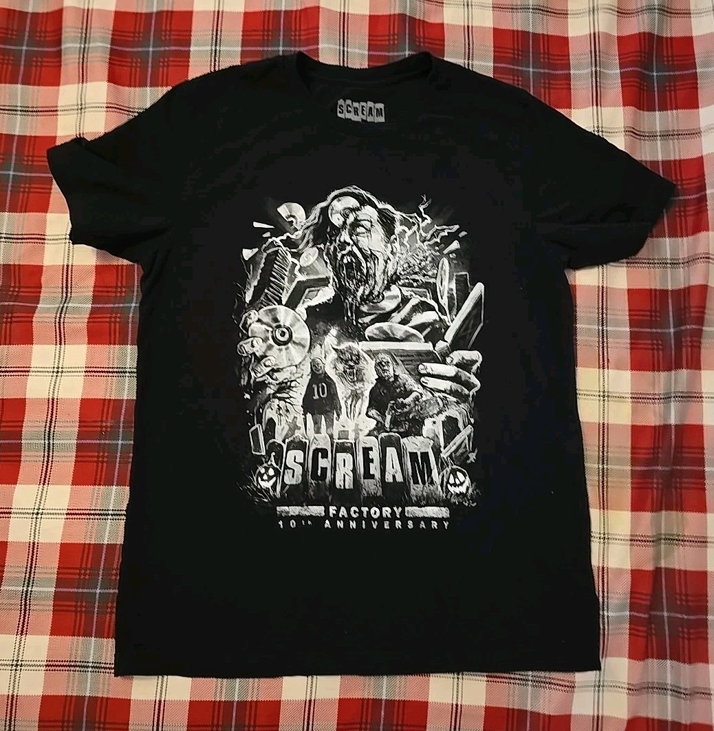 Scream Factory Shout Factory 10th Anniversary T-Shirt, Size Large L / G New!