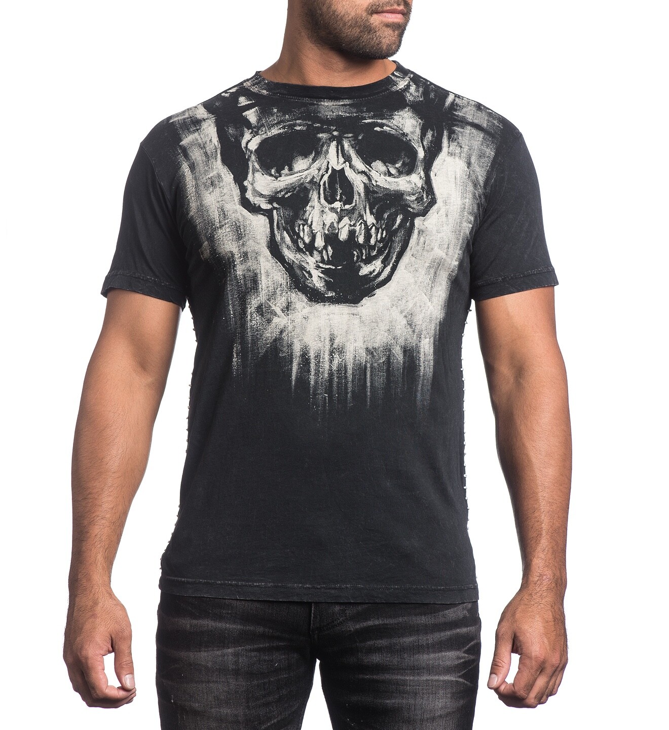 AFFLICTION MENS ACRYLIC SS T-SHIRT A13330 BKLV