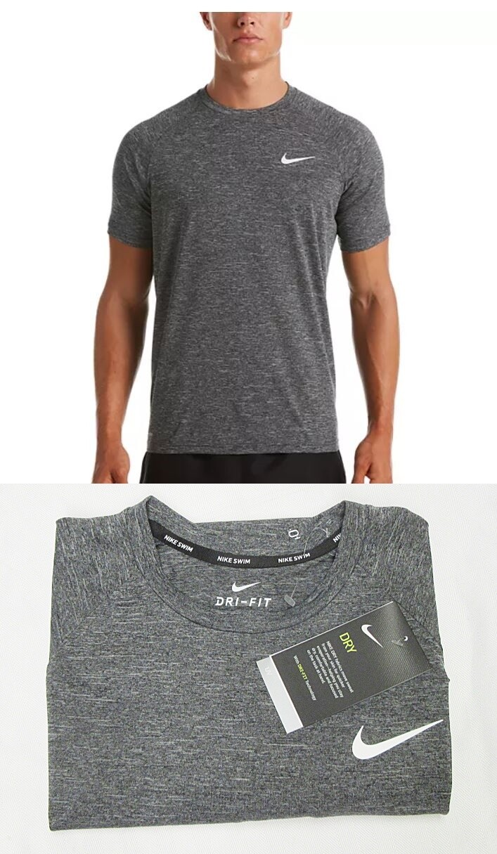 Nike Men’s Hydroguard Dri-FIT Stretch UPF 40+ Guard Swim Top Size M Gray NWT
