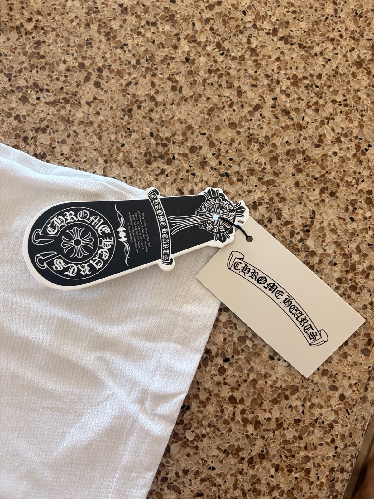 Chrome Hearts Los Angeles Men’s L White Long Sleeve Graphic Pocket Tee Cotton