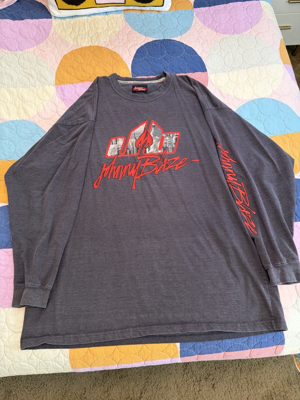 Vintage 90’s Johnny Blaze Long Sleeve Shirt Rap Tee Wutang Hip Hop Rare