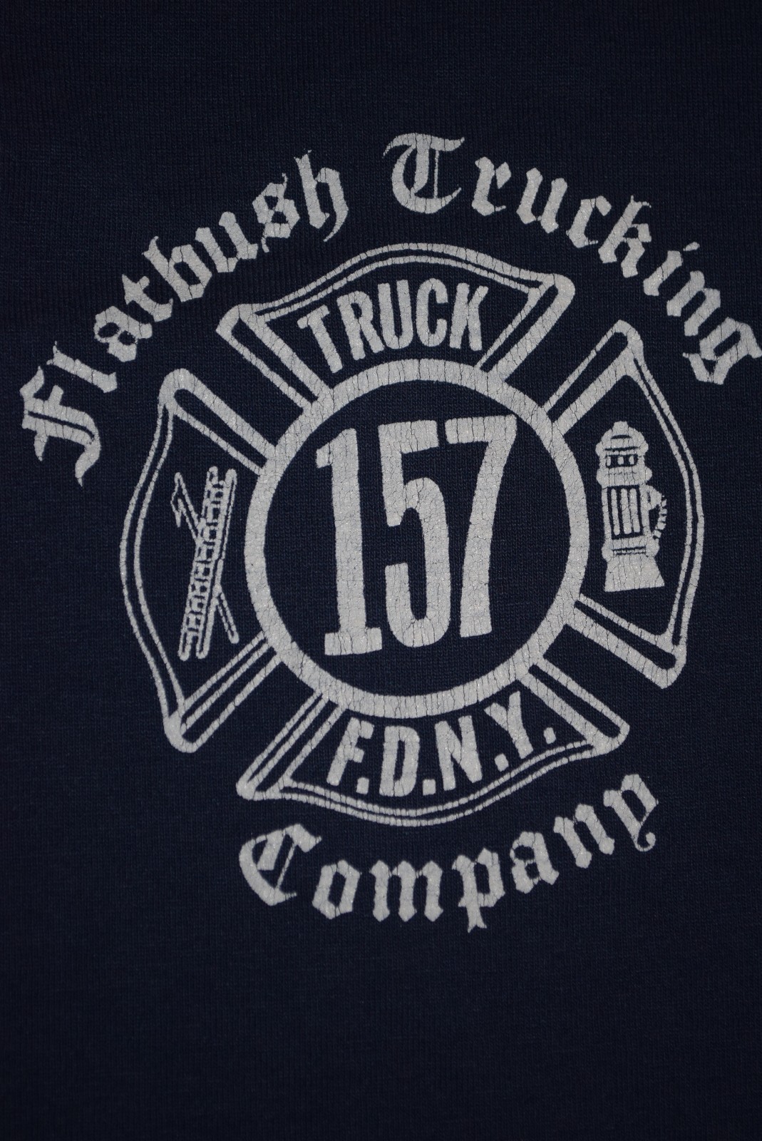 FDNY vtg Single Stitch Fire New York Flatbush Brooklyn t shirt Tag XL Fit L L/XL