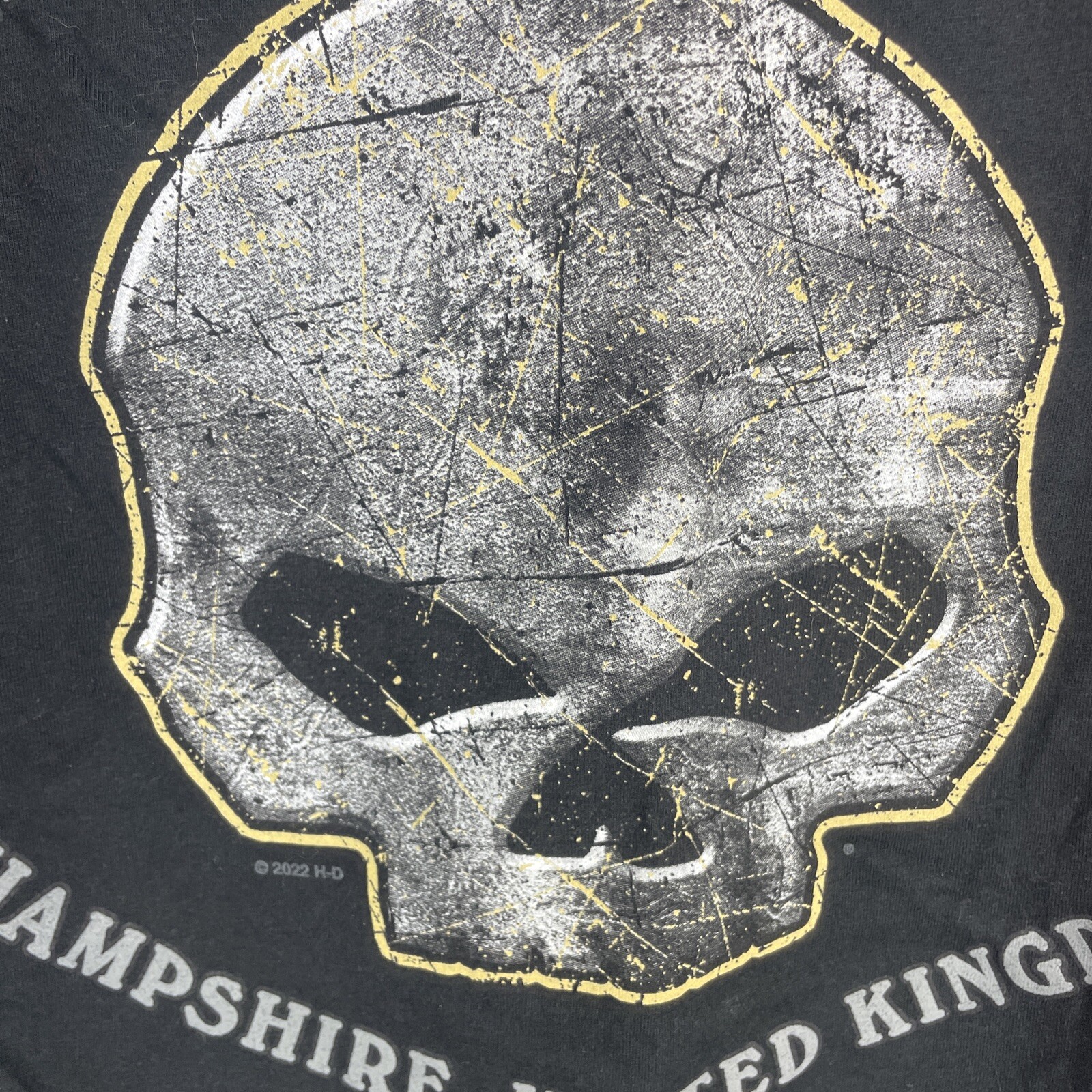 Harley Davidson Hampshire United Kingdom Black Graphic Print T Shirt Size Small