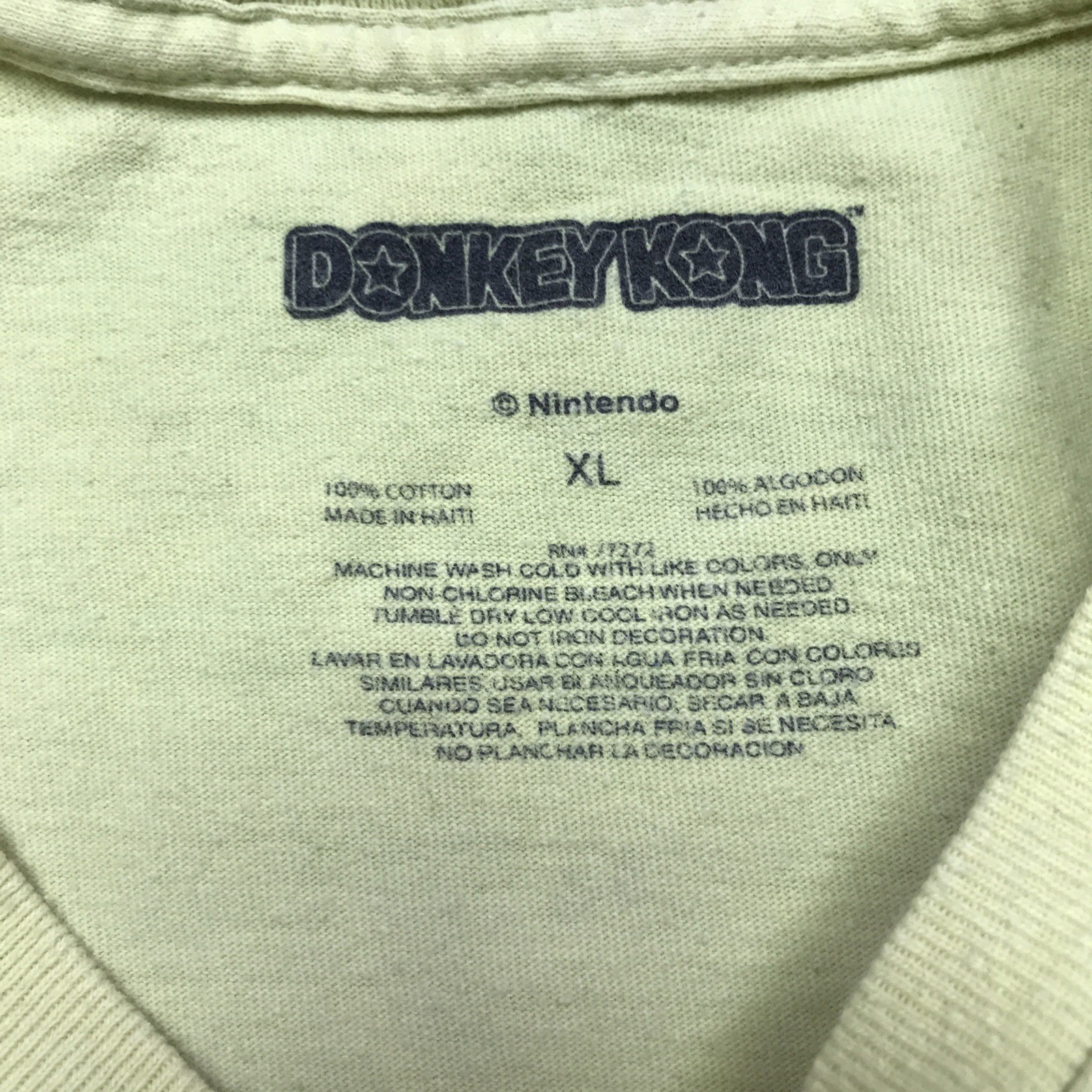 Nintendo Donkey Kong Men’s Short Sleeve Graphic T-Shirt Size XL Yellow Flashback