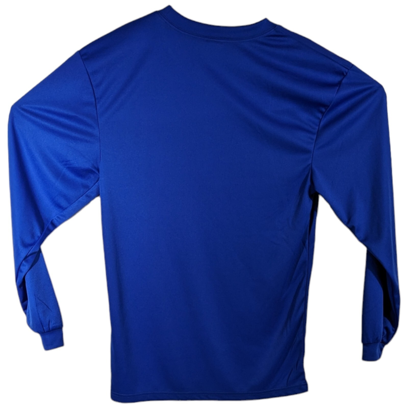 Mens Blank Blue Long Sleeve Semi Fitted Shirt Sz S Small Plain Lightweight Top