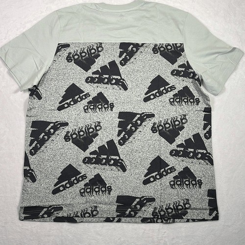 Adidas Logo All Oversize Logo cotton T-shirt Linen Green/Halo Silver Men 2XL NWT
