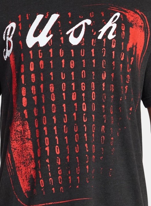 Bush Men’s Boxy Fit Graphic Band Tee Shirt, Size XL (40-42) NEW Charcoal