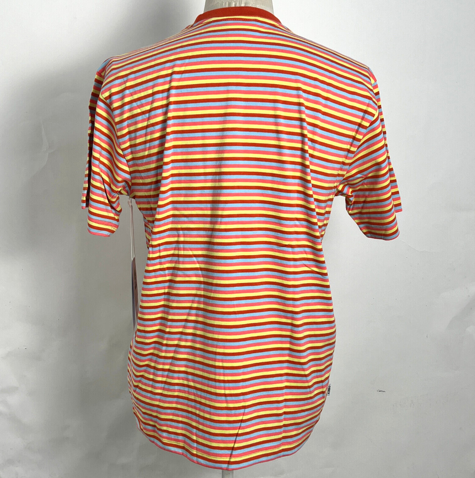 Obey Men’s Knit T-Shirt Tribute Burnt Orange/Multi Size M NWT Shepard Fairey