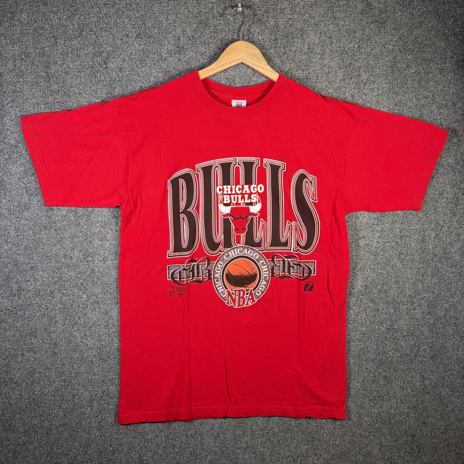 Vintage Chicago Bulls Shirt Mens Large Red 90s NBA Finals Basketball USA Sports