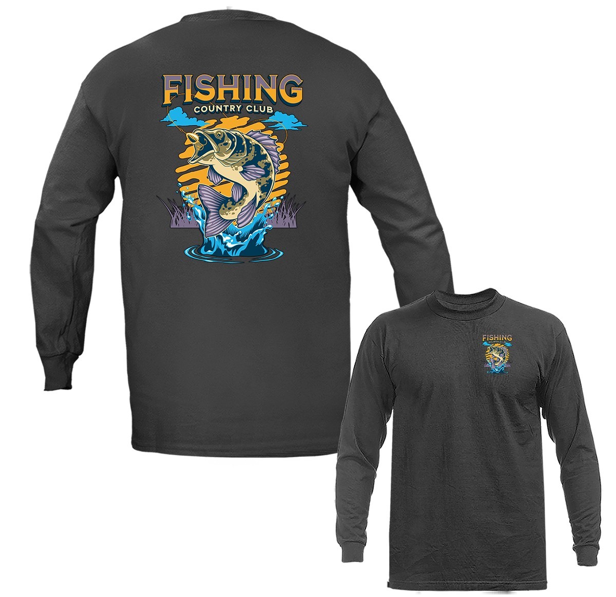 Fishing Club Legends Bass Fishing Outdoor Sport Long Sleeve T-shirt