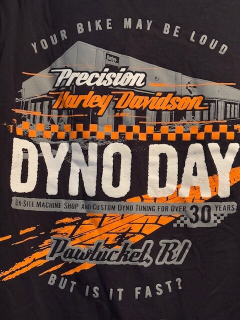Harley Davidson “DYNO DAYS 30 Years” Pawtucket RI LARGE Black T Shirt EUC