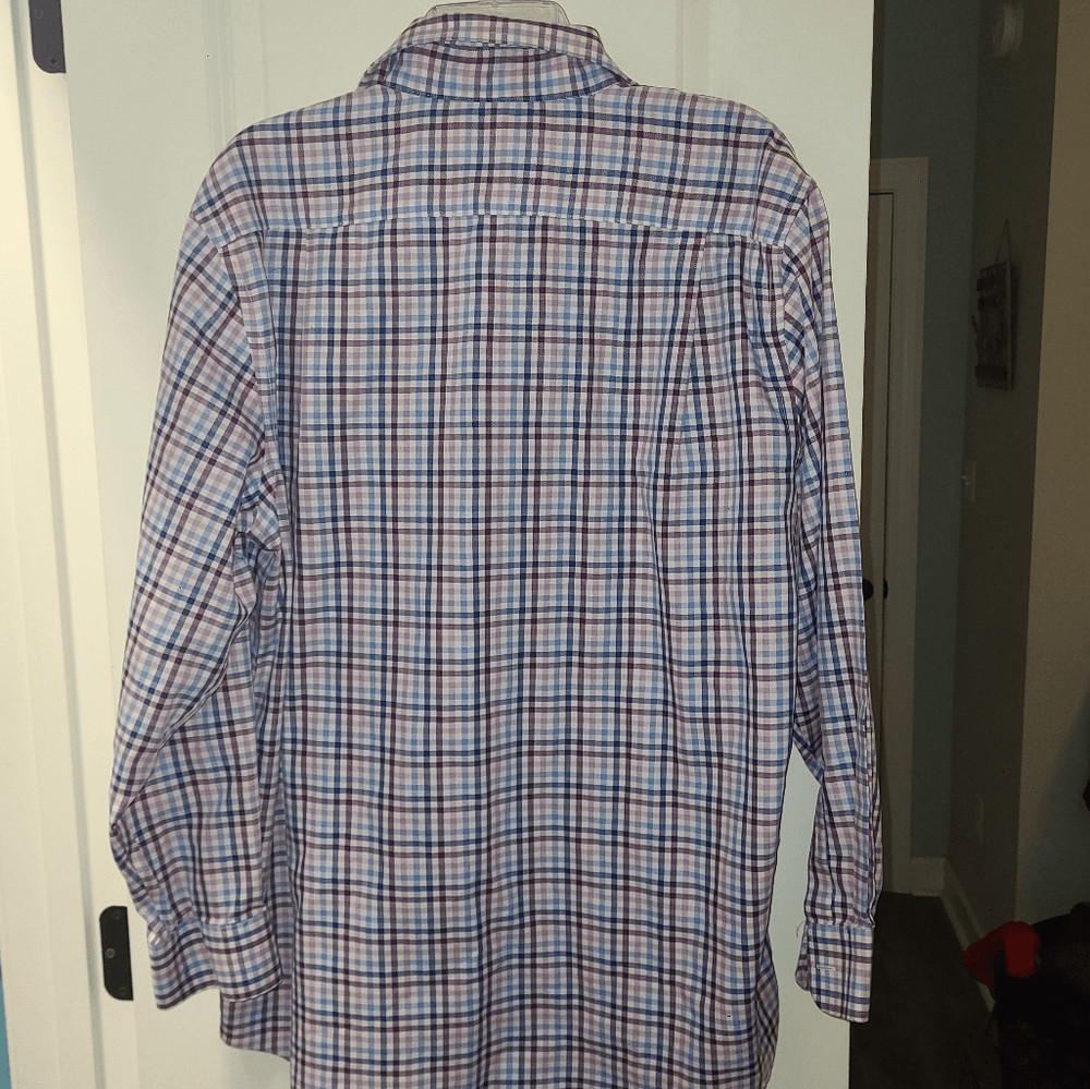 Croft & Borrow Purple Plaid Non Iron Men’s Button Down