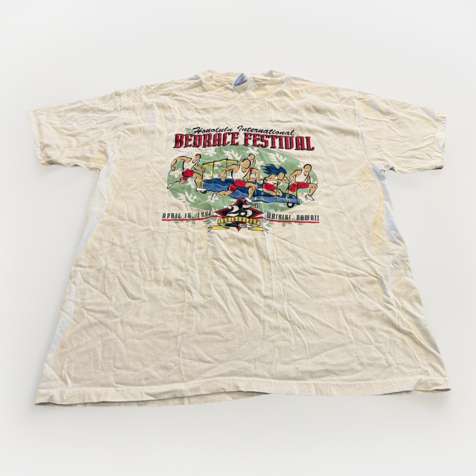 Vintage 90s Honolulu International Bedrace Festival 25th Anniversary T-Shirt XL