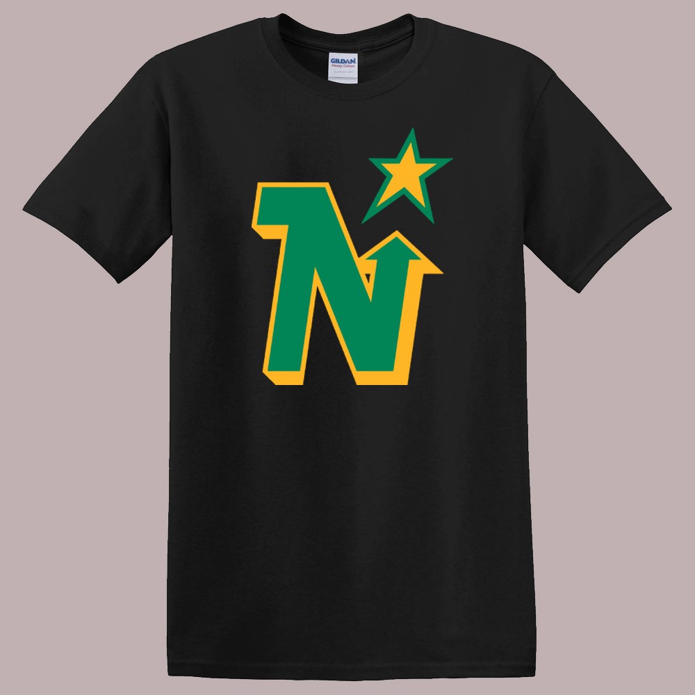 Minnesota North Stars Defunct Hockey Team Throwback Black Size S-5XL