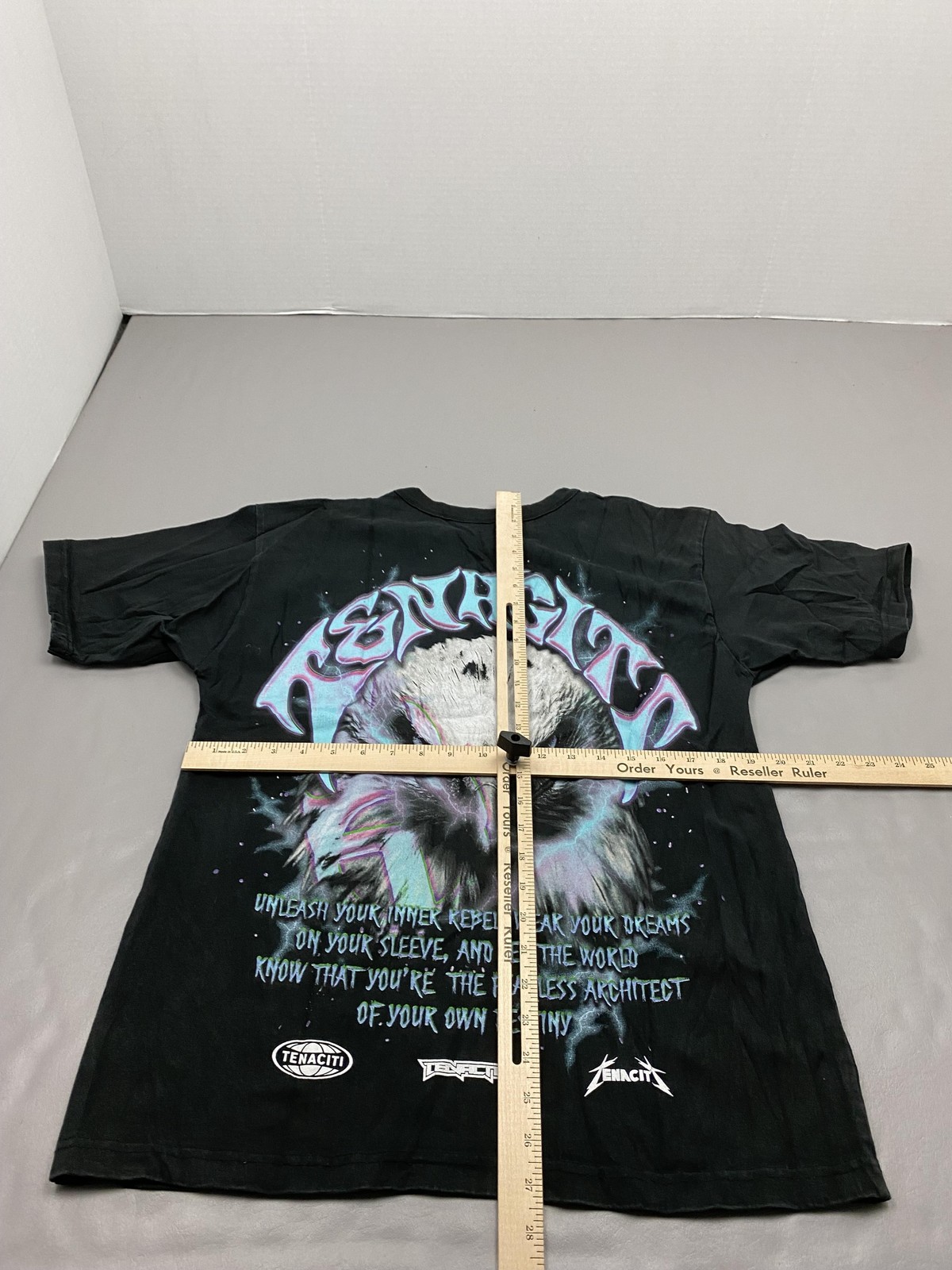 Tenaciti Shirt Mens Small Black Eagle Lightning Graphic Tee Motivational Tagless