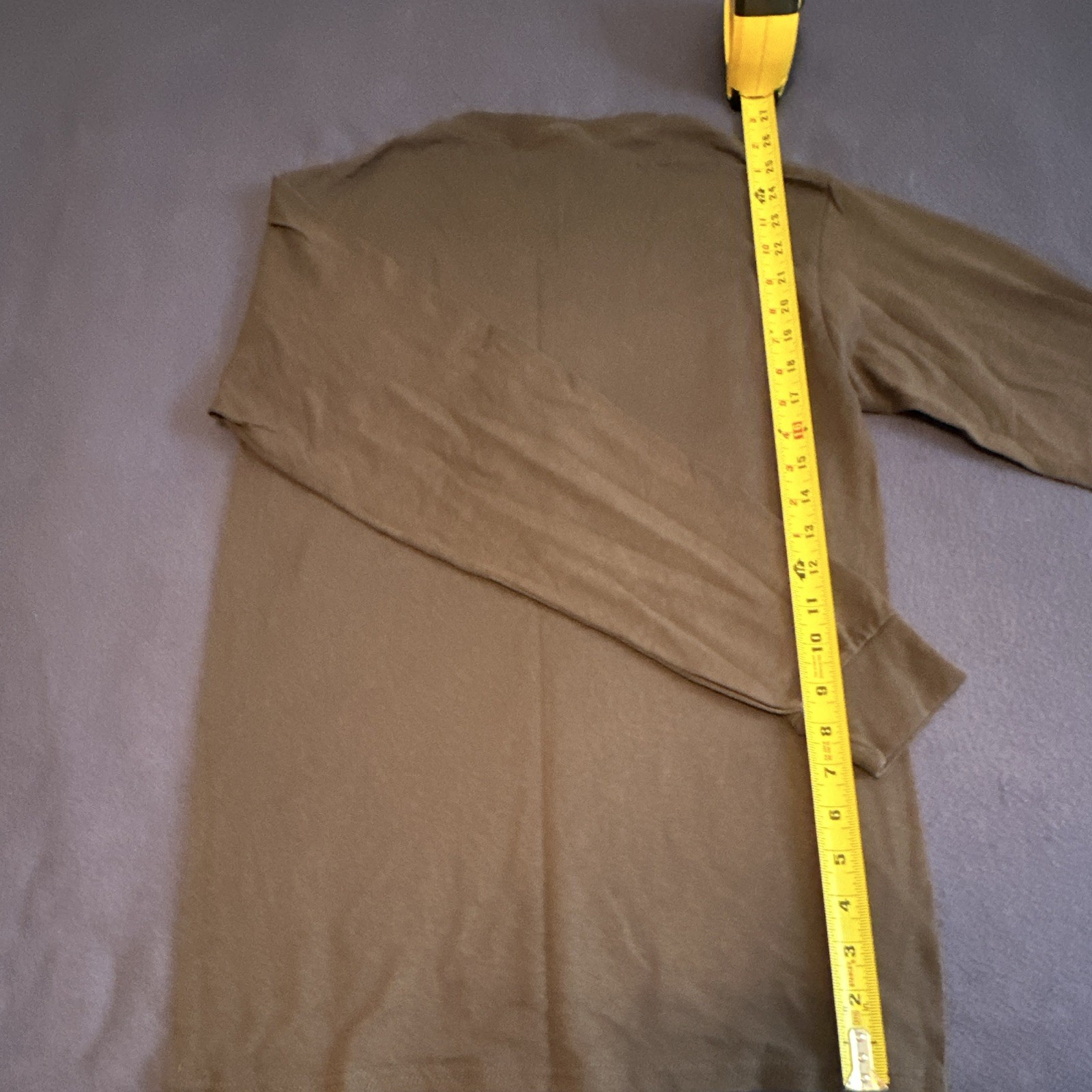 Jerzees Dri-Power Men’s S Brown Long Sleeve Graphic Logo Crew Neck T-Shirt