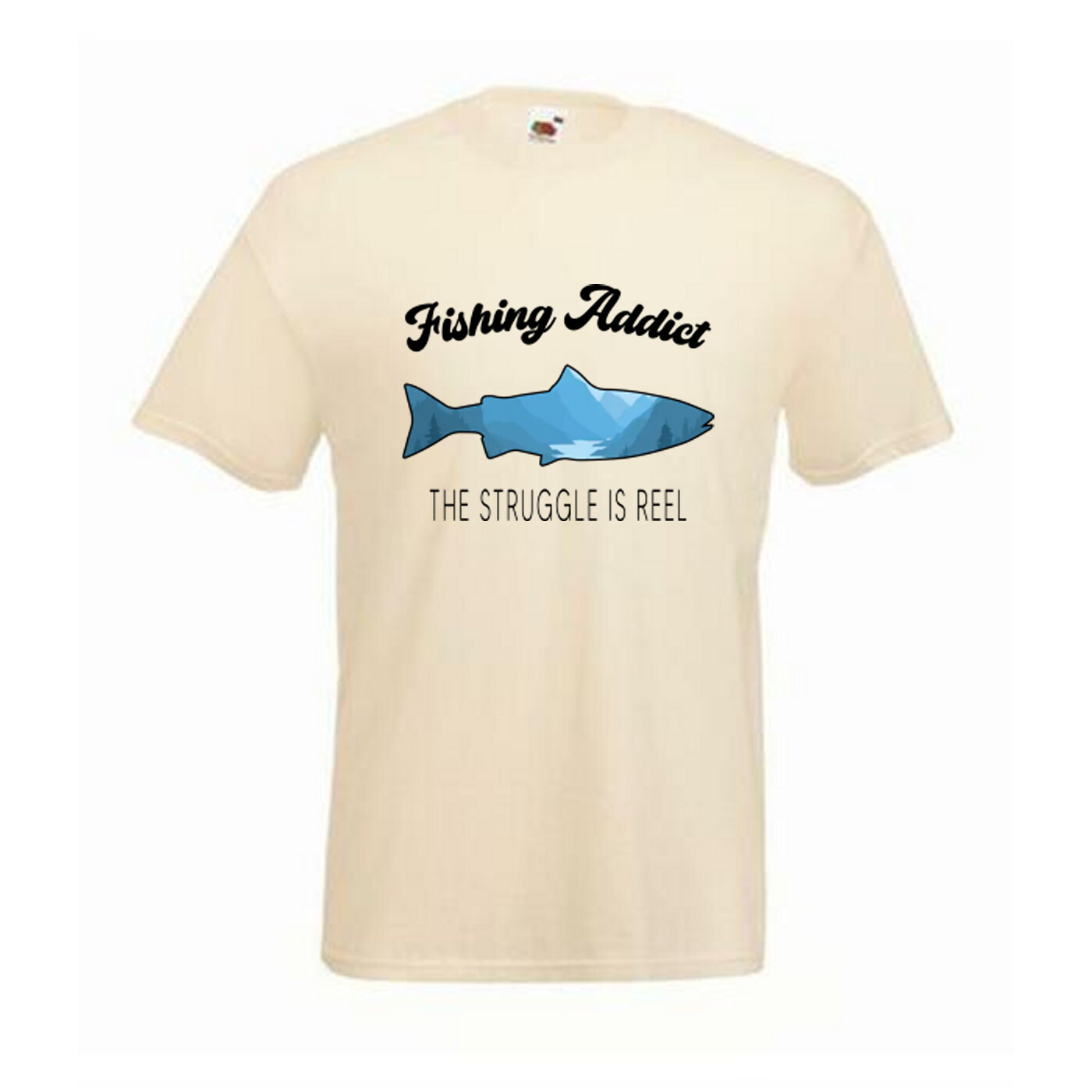 Fishing Addict The Struggle Humour Novelty T Shirt Various Colours And Sizes
