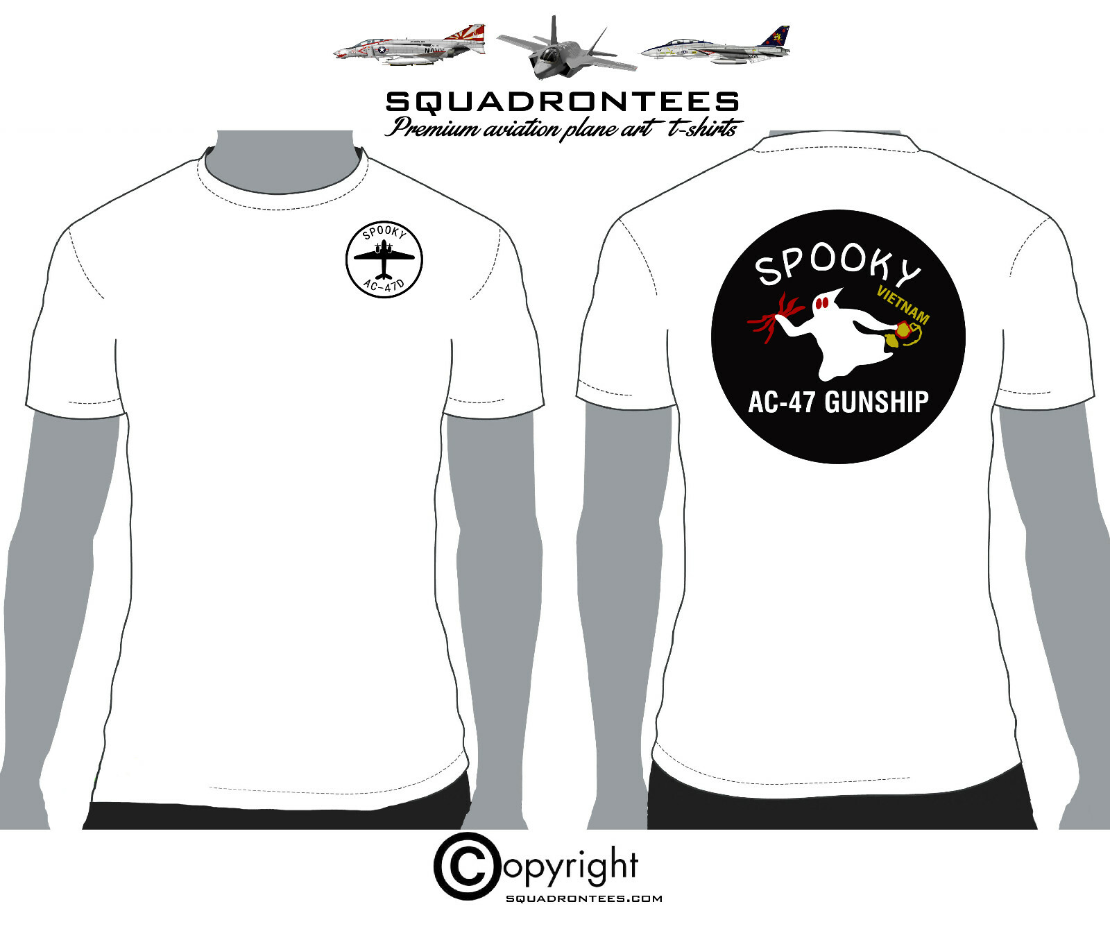 AC-47 Spooky Vietnam Round Back – Premium Plane Art T-Shirt