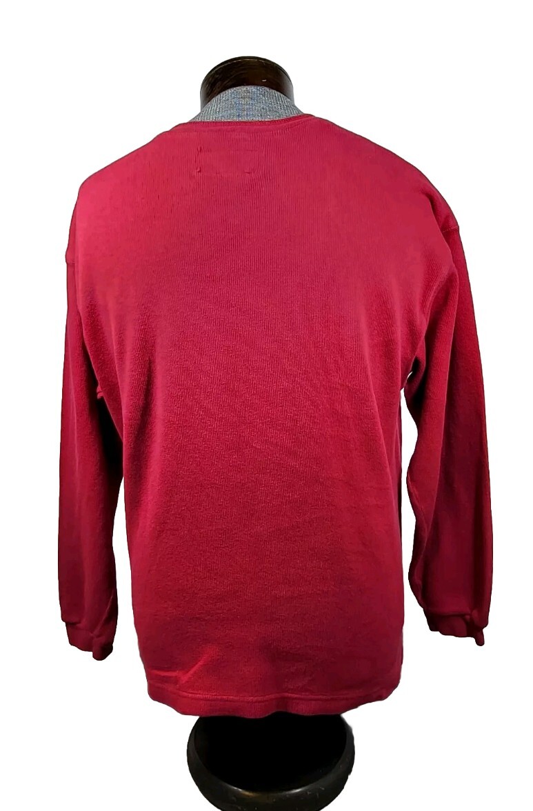 Vintage Enuf Thermal Shirt Tight Knit Heavyweight Spellout Logo Embroidered 1979