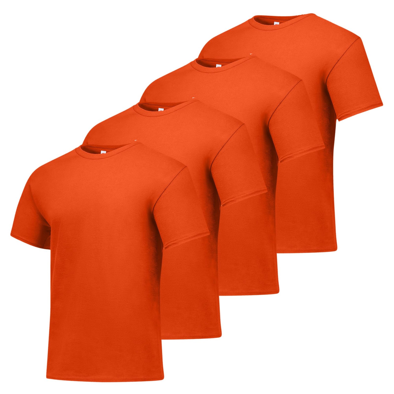 4-pack Mens Essentials Short Sleeve 100% Cotton T-Shirt 2X-Large Big Orange