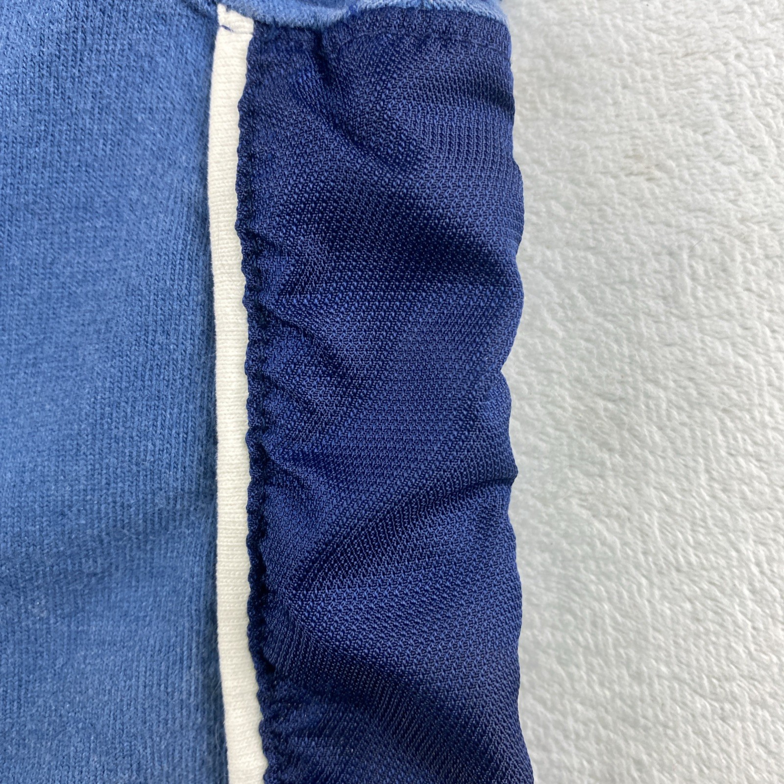 Wilson Mens T Shirt Crew Neck SS VTG Cotton Blue Size Medium Nylon Trim READ