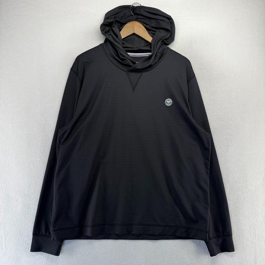 Wimbledon Championship Hoodie Men’s 2XL black Lightweight Shirt Tennis Stretch