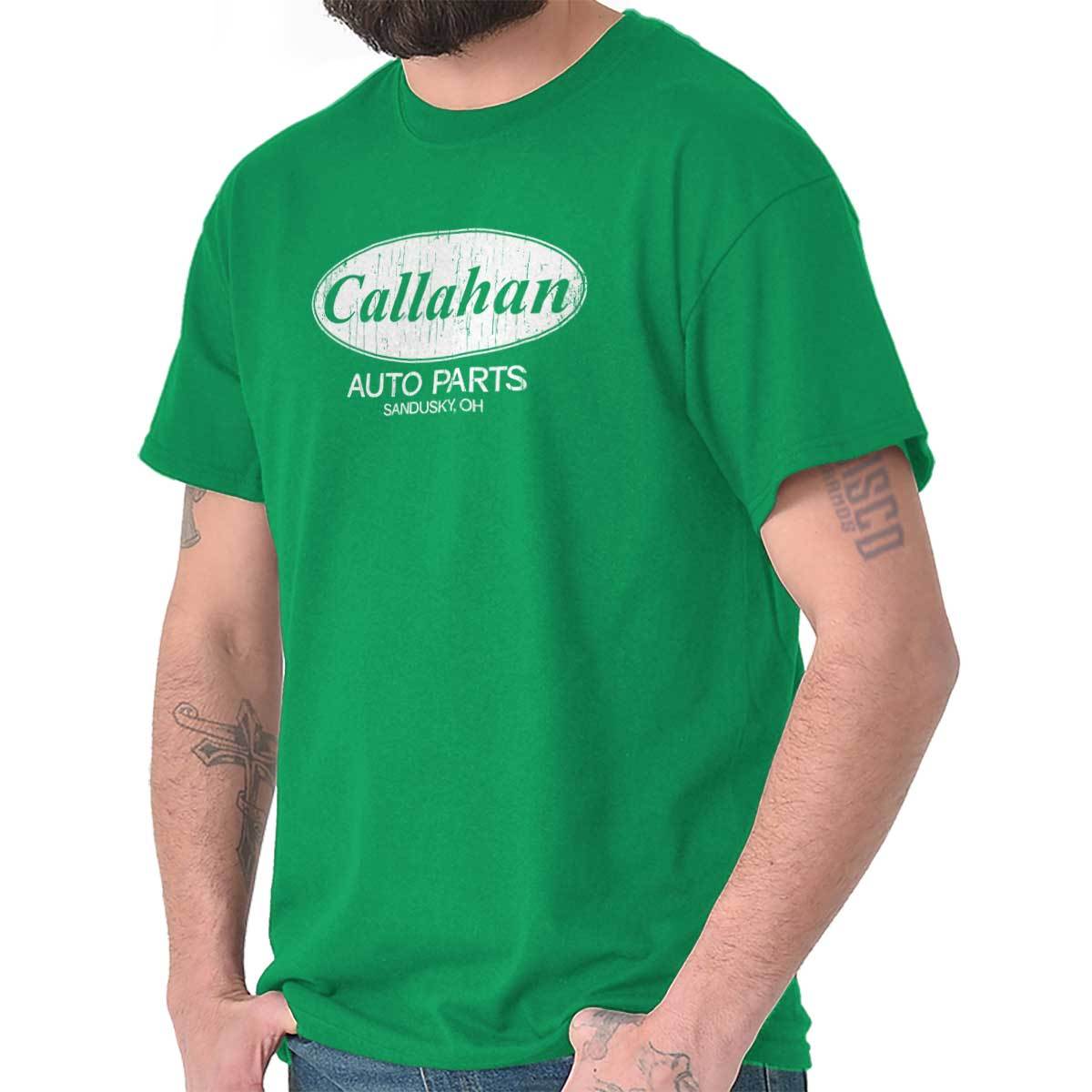 Funny Car Mechanic Gift Callahan Auto Parts Womens or Mens Crewneck T Shirt Tee
