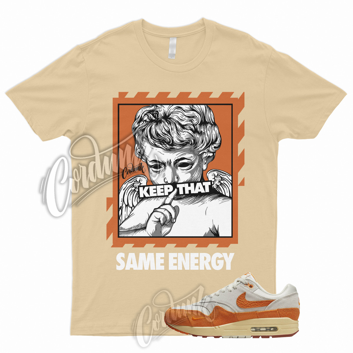 New ENERGY Shirt for Air Max 1 Master Magma Orange Light Bone Neutral Grey Sail
