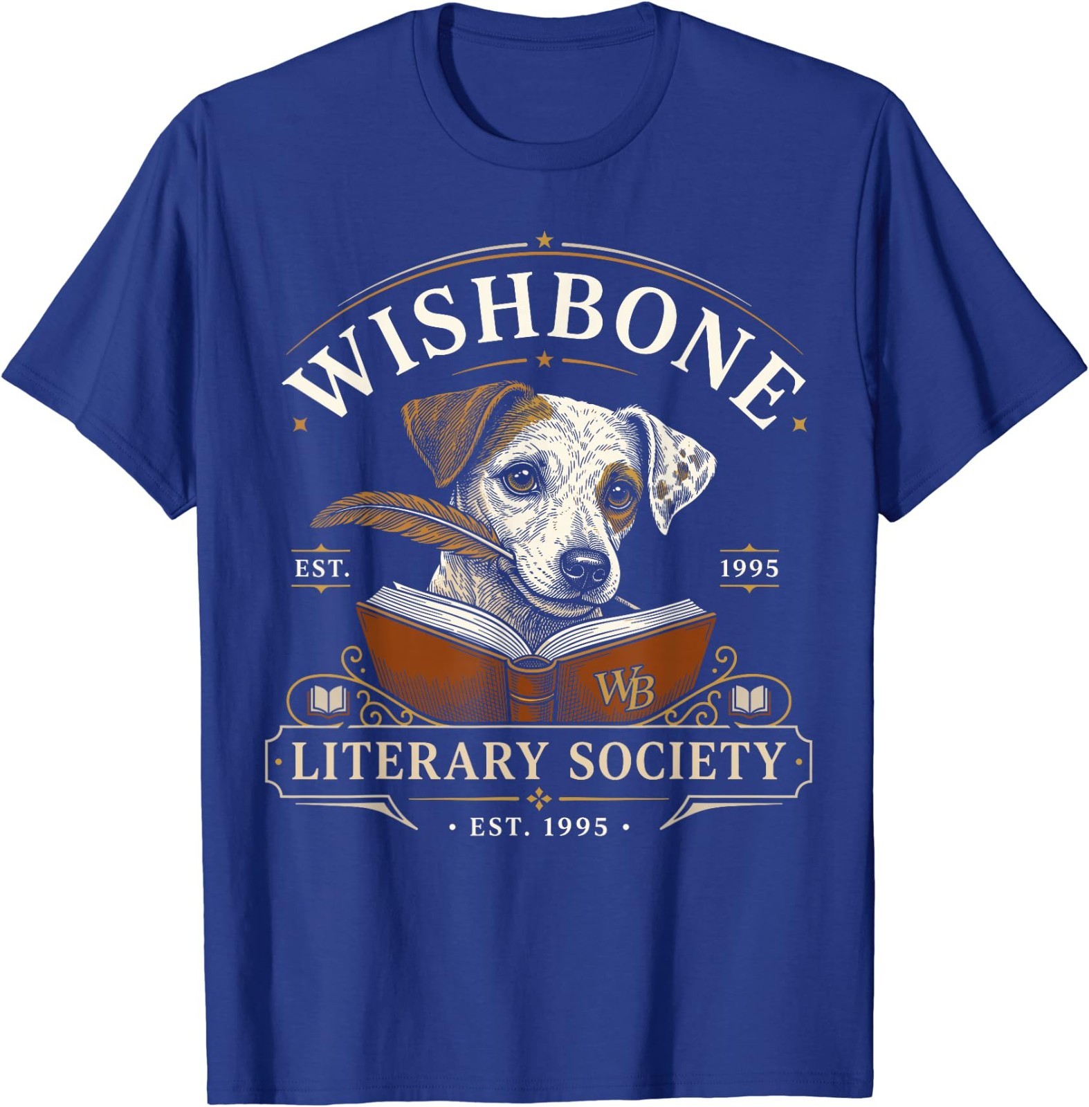 Wishbone Literary Society Est 1995 Dog Reader Vintage T-Shirt