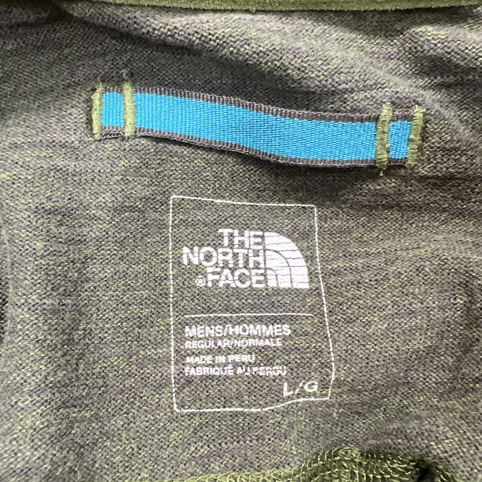 The North Face Shirt Mens Large Green Pullover Cotton Blend Thick Cotton B170