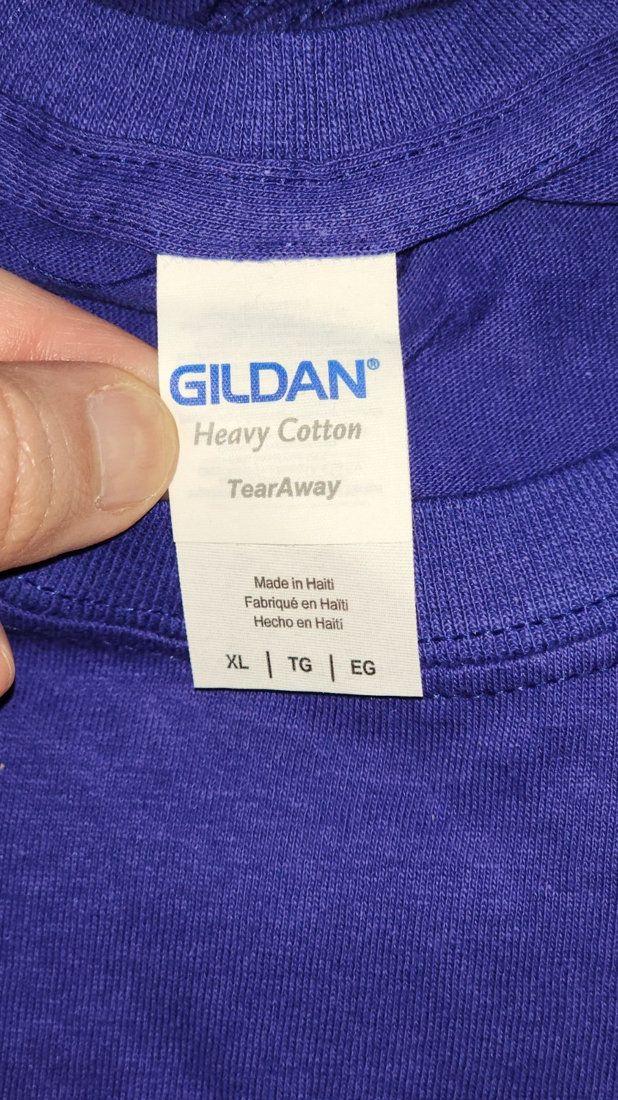 Gildan Adult Purple Blue Pre-Shrunk Heavy Cotton Crew Neck T-Shirt Size XL