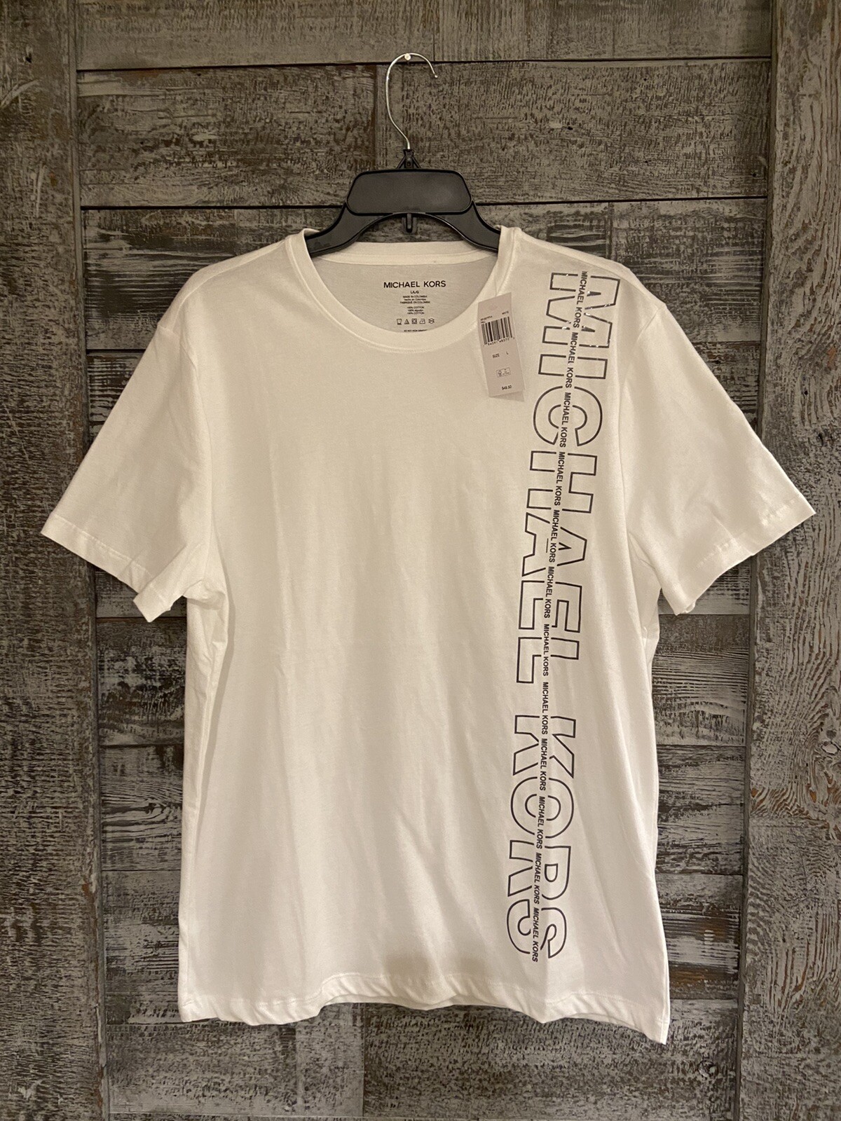 Michael Kors White T Shirt Regular Fit 100% Cotton NWT $49.50 MSRP