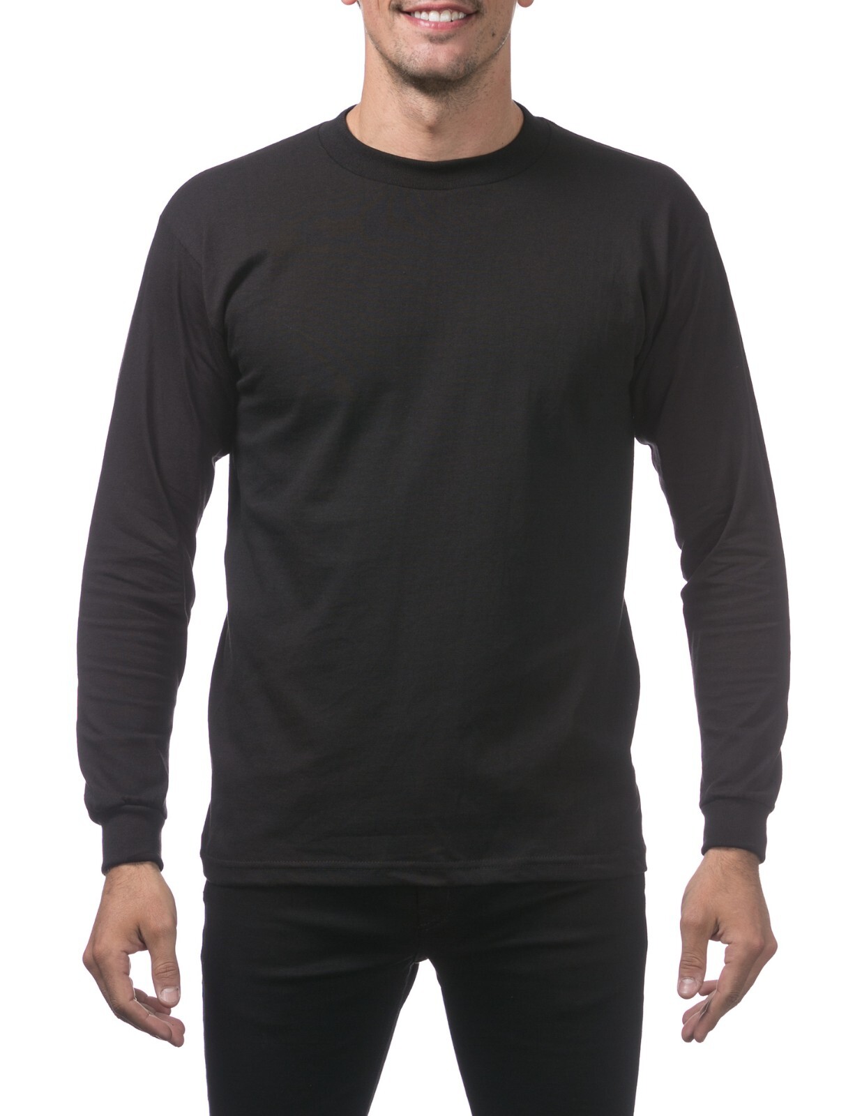 PRO CLUB Heavyweight Cotton Long Sleeve Crew Neck T-shirt SIZES (M-3XL)