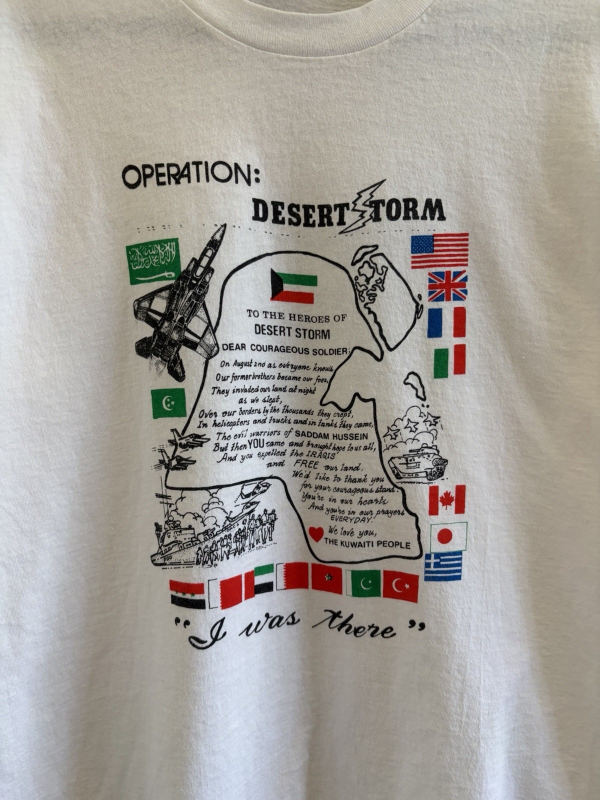 Desert Storm 1991 Letter From Kuwait Military Art Graphic Hanes T-Shirt Men’s L
