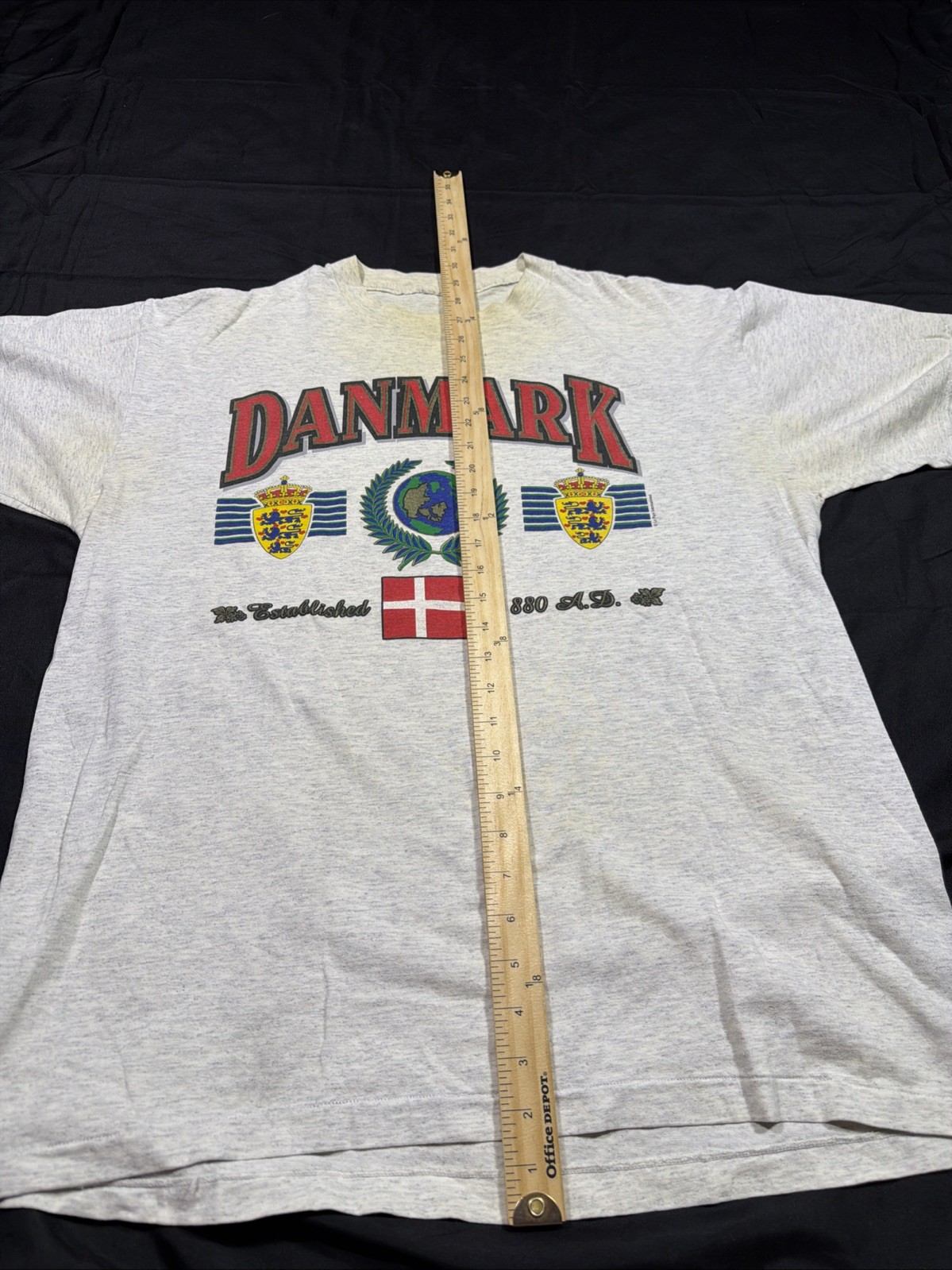 Danmark Established 880A.D. Gray T Shirt Short Sleeve