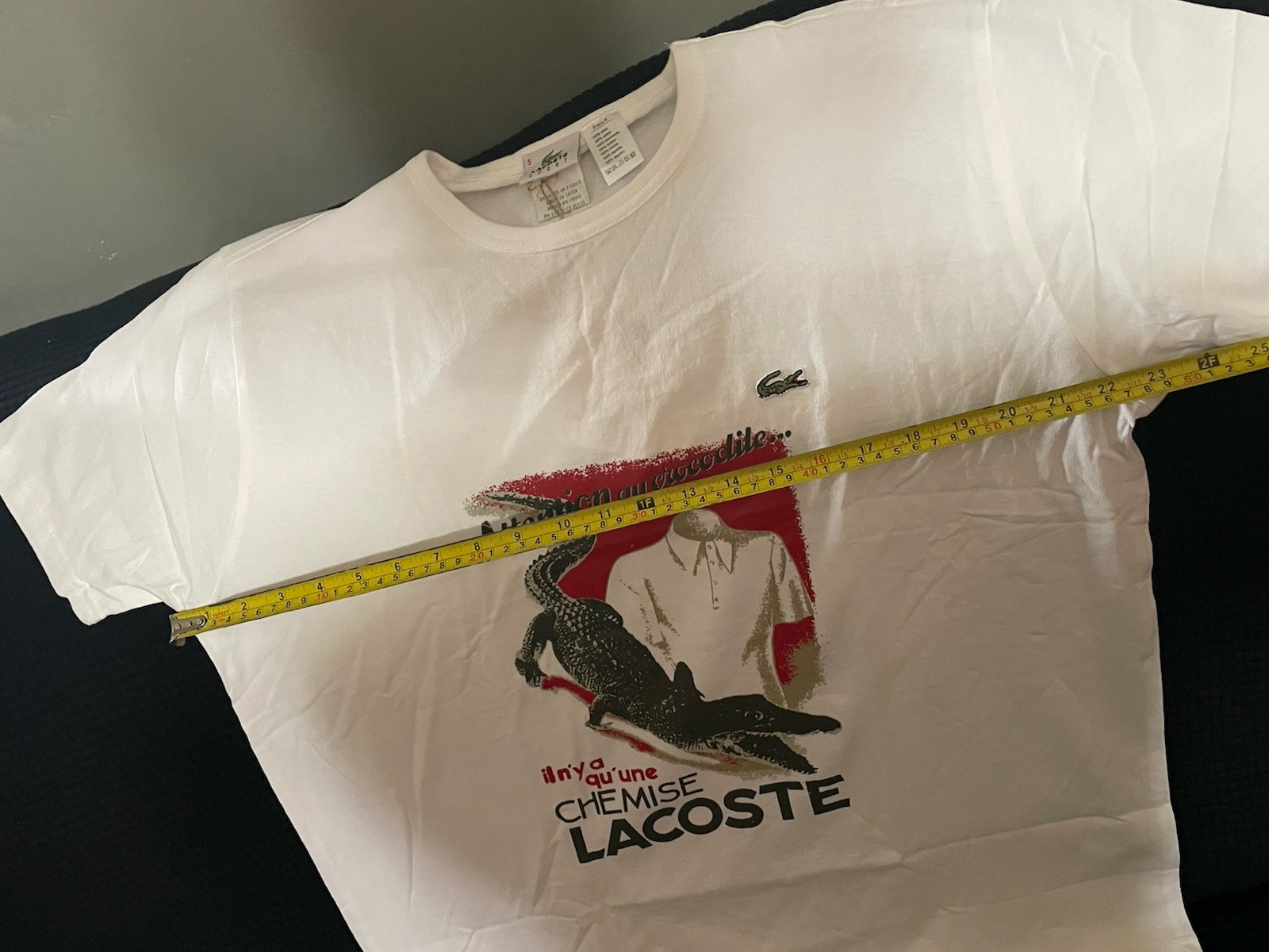 LACOSTE SPORT T-Shirt SIZE 5 / M Chemise Crew Neck Tee CROC
