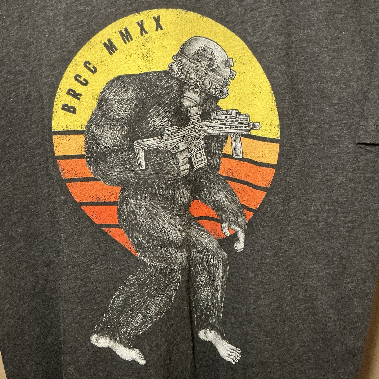Black Rifle Coffee Co Sasquatch T-Shirt Mens Large Dark Gray Short Sleeve Crew
