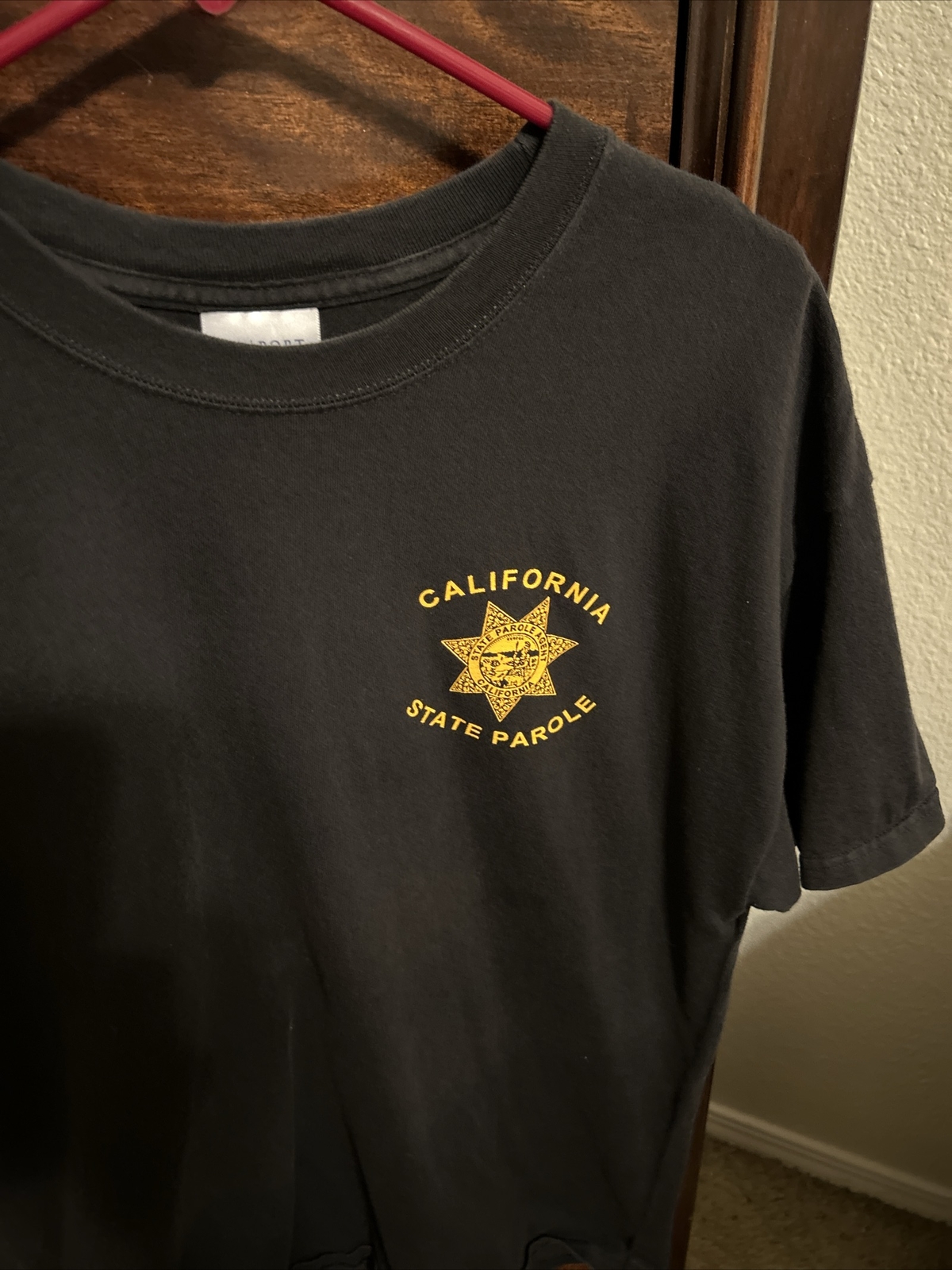 Parole Agent Costume T Shirt Adult XL Black Short Sleeve Tee Mens XL