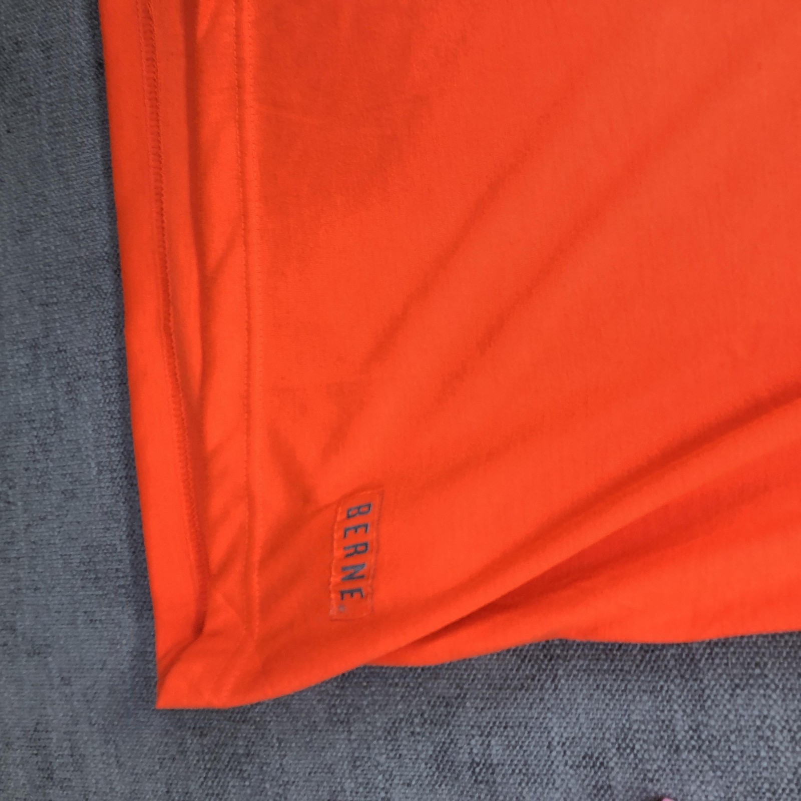 Berne Shirt Mens 4XLT Orange Long Sleeve Polyester Pocket Workwear Safety Tee