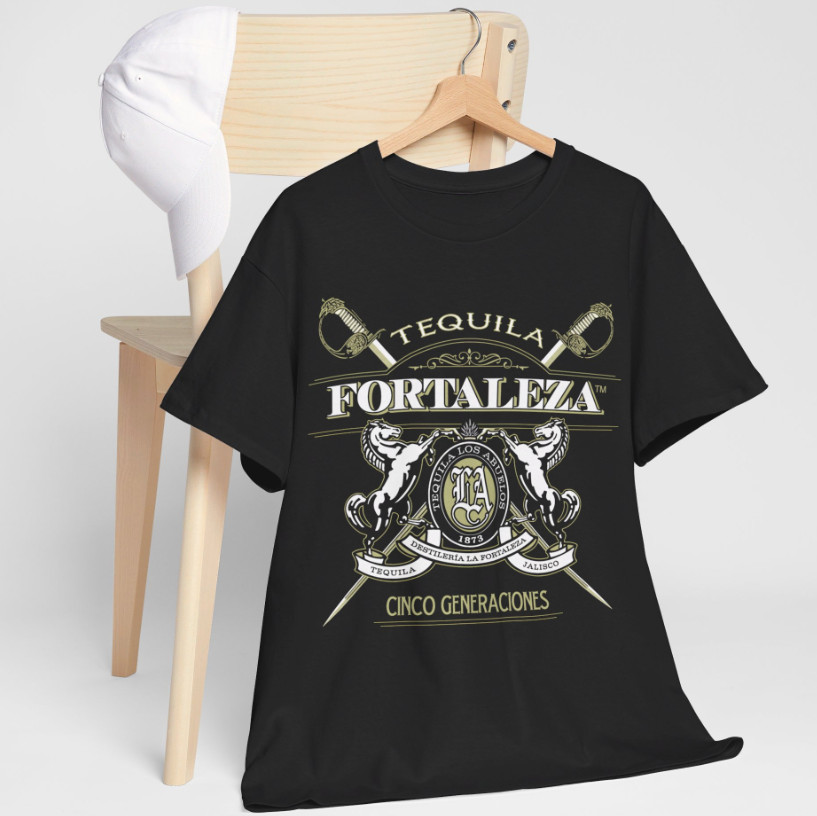 Soft Cotton T-Shirt. Fortaleza, Mexican Tequilar, Black, size S-5XL