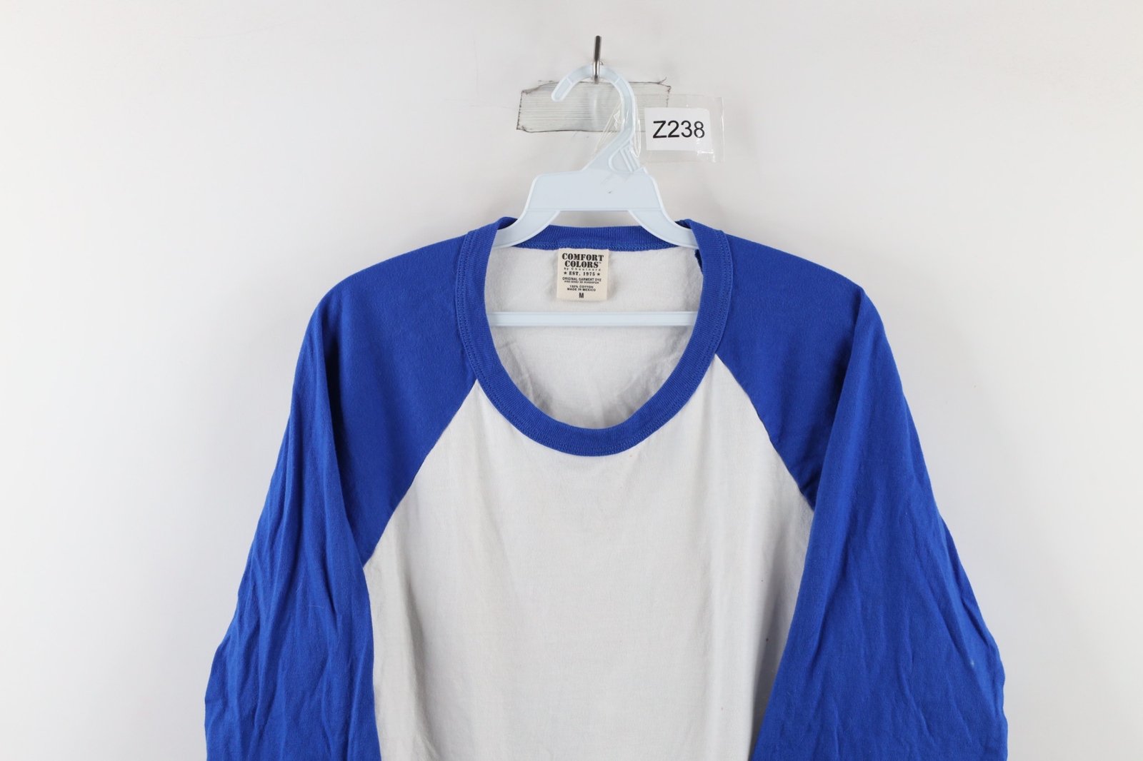 Vintage 90s Streetwear Mens Medium Blank Color Block 3/4 Sleeve Raglan T-Shirt