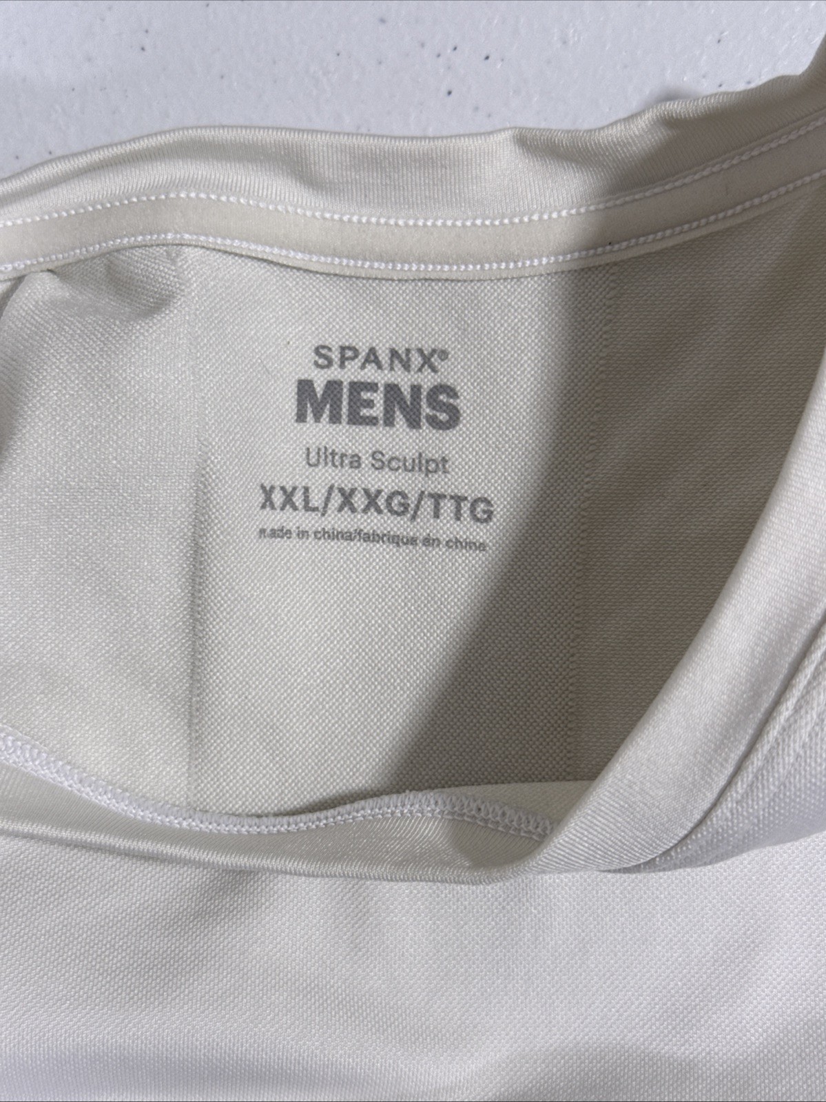 Spanx Ultra Sculpt Shirt Mens Size XXL White Short Sleeve Gym Training Nylon